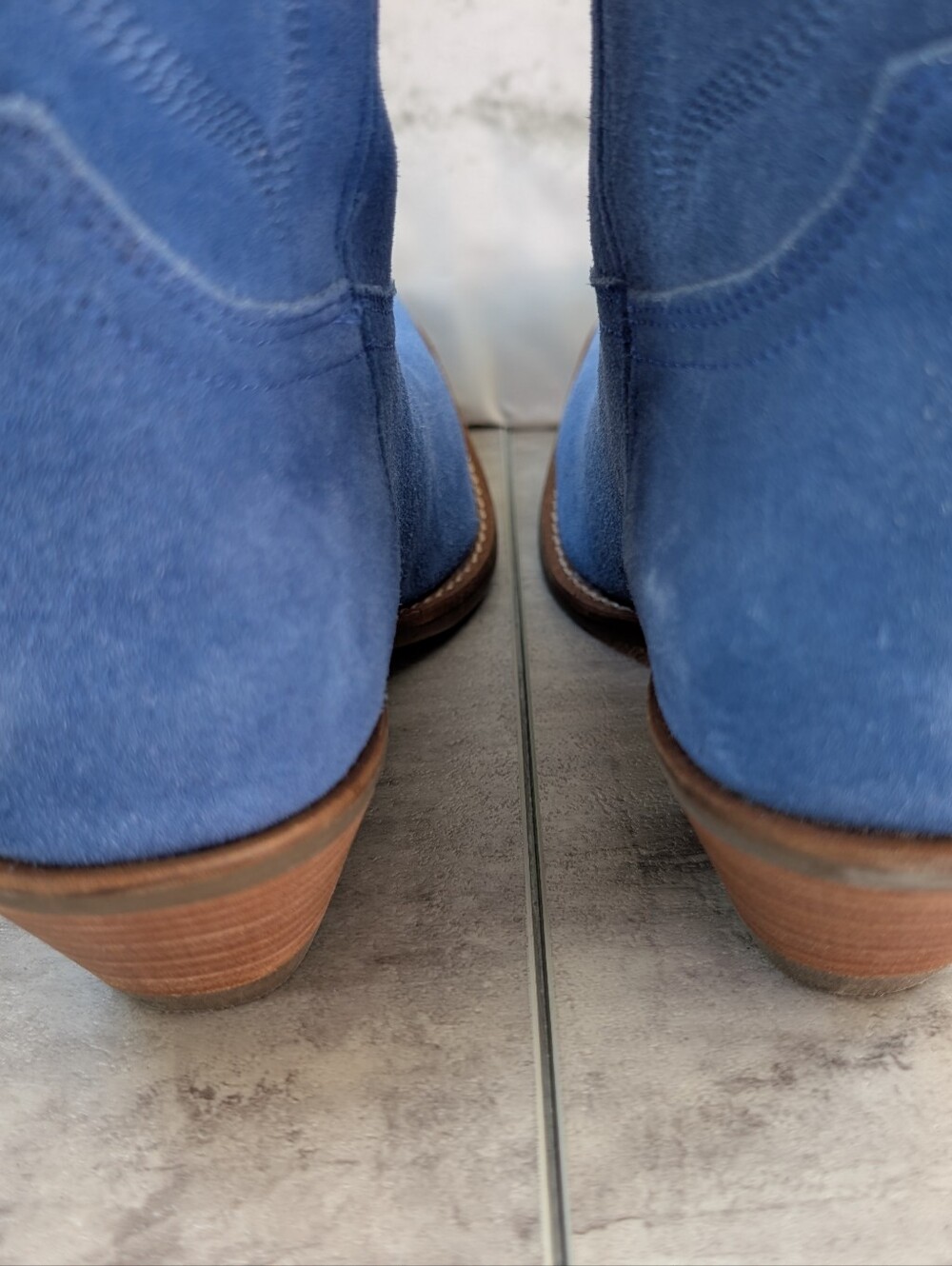 Dingo Out West Blue Suede Snip Toe Women's Cowboy Cowgirl Boots Size 9 Western - Picture 6 of 15